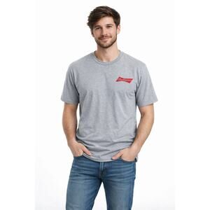 Budweiser Gray T Shirt Large Mens Short Sleeve Crewneck Comfort Casual